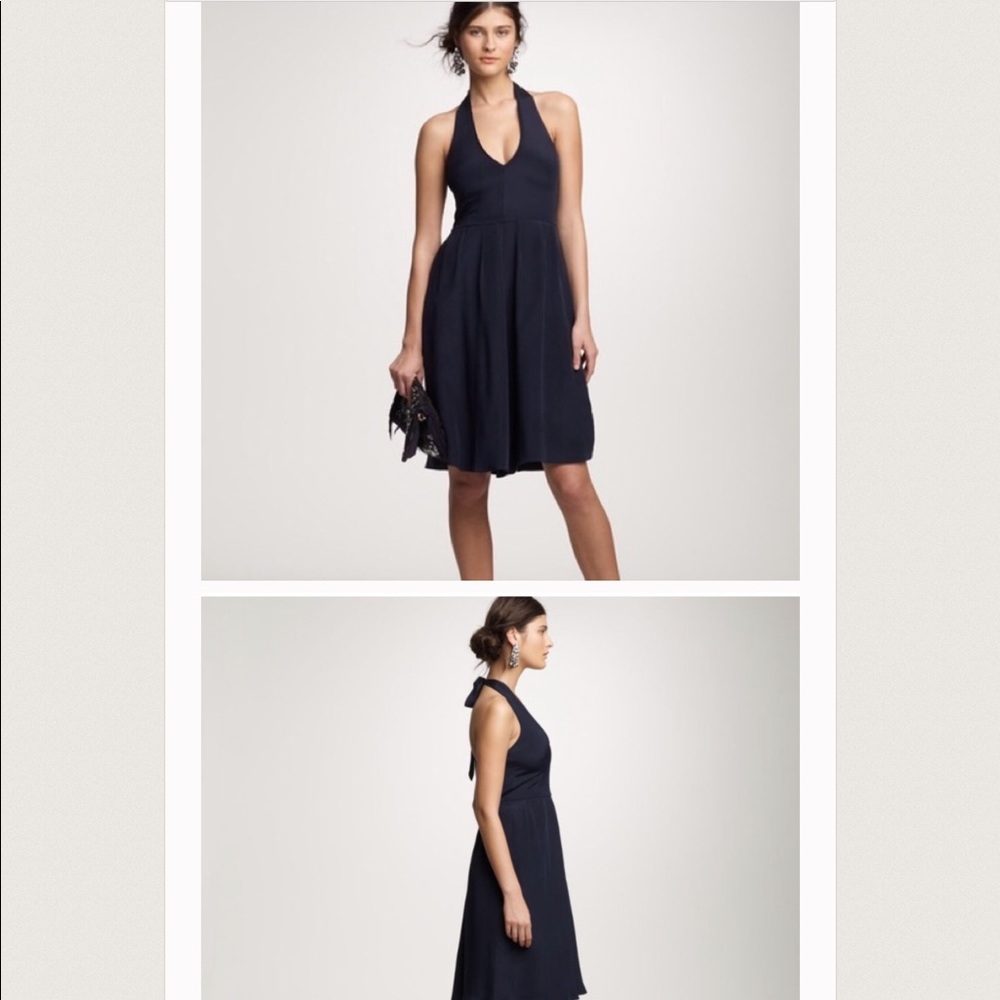 $120 NWT JCrew green Silk Tricotine Allegra Dress - Picture 3 of 7